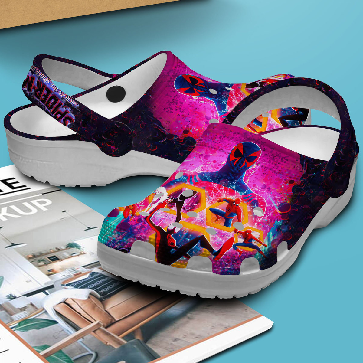 Merchidea Spider Man Across The Spider Verse Cartoon Crocs Crocband Clogs Shoes Comfortable For Men Women and Kids