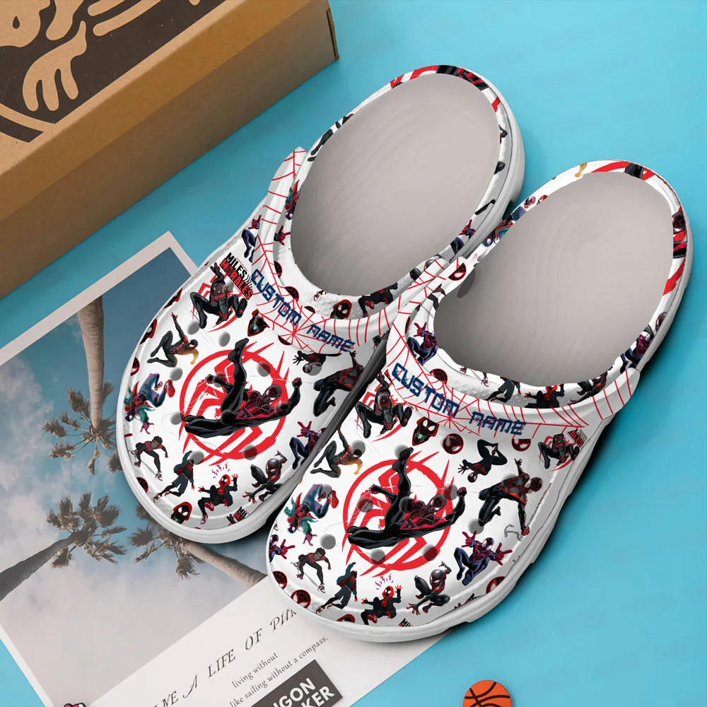 Merchidea Spider Man Across the Spider-Verse Movie Crocs Crocband Shoes Clogs Custom Name For Men Women and Kids