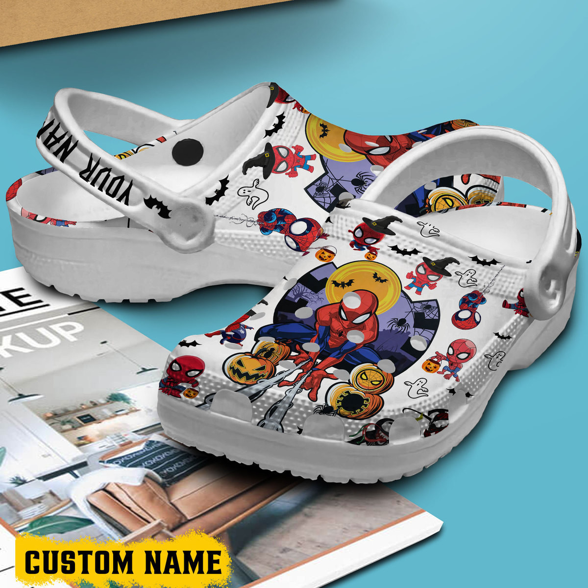 Merchidea Spider Man Movie Cartoon Crocs Crocband Clogs Shoes Comfortable For Men Women and Kids