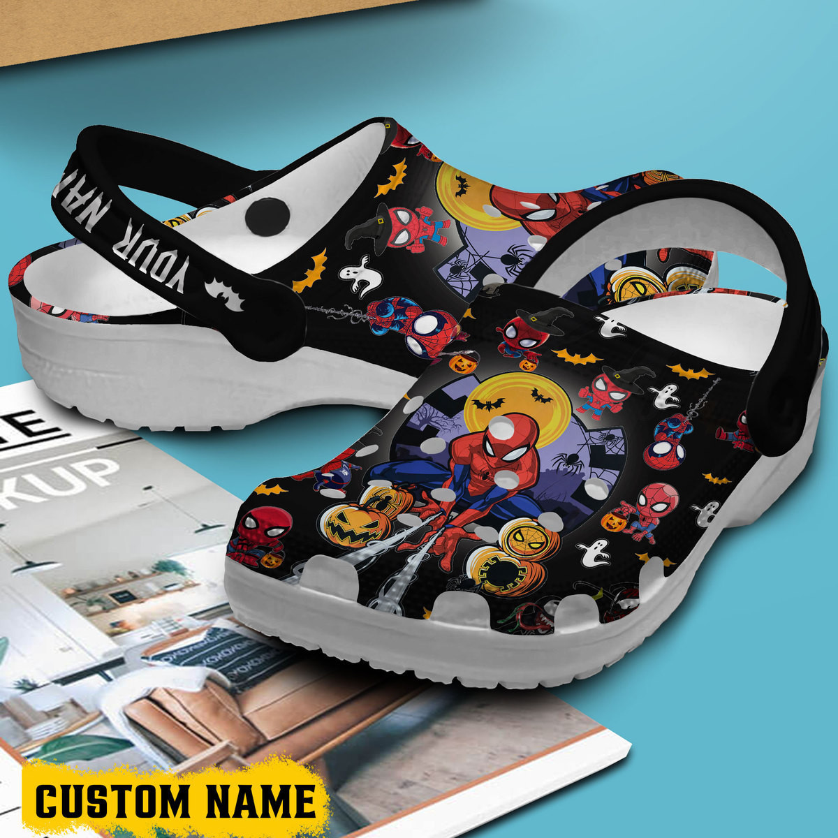 Merchidea Spider Man Movie Cartoon Crocs Crocband Clogs Shoes Comfortable For Men Women and Kids