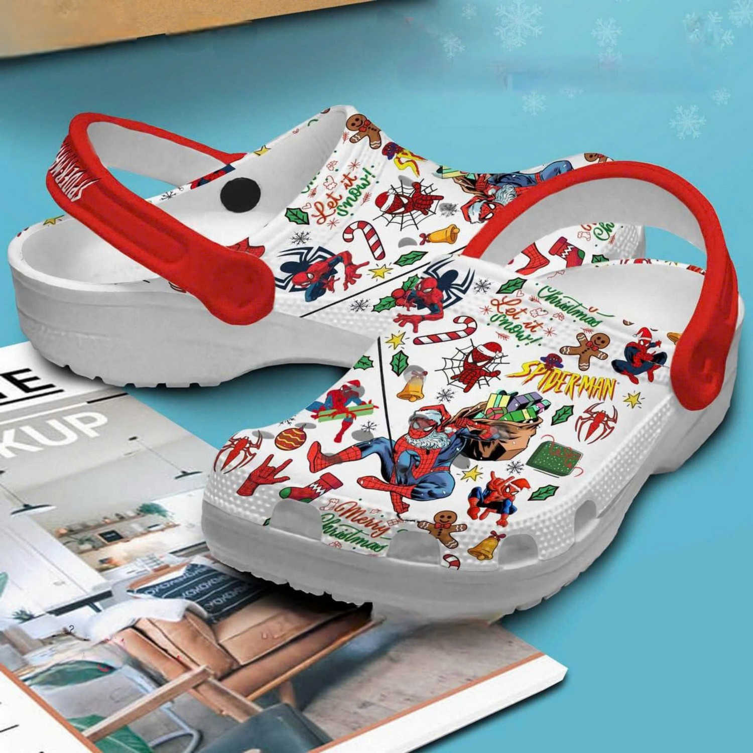 Merchidea Spider Man Movie Christmas Crocs Crocband Clogs Shoes Comfortable For Men Women and Kids