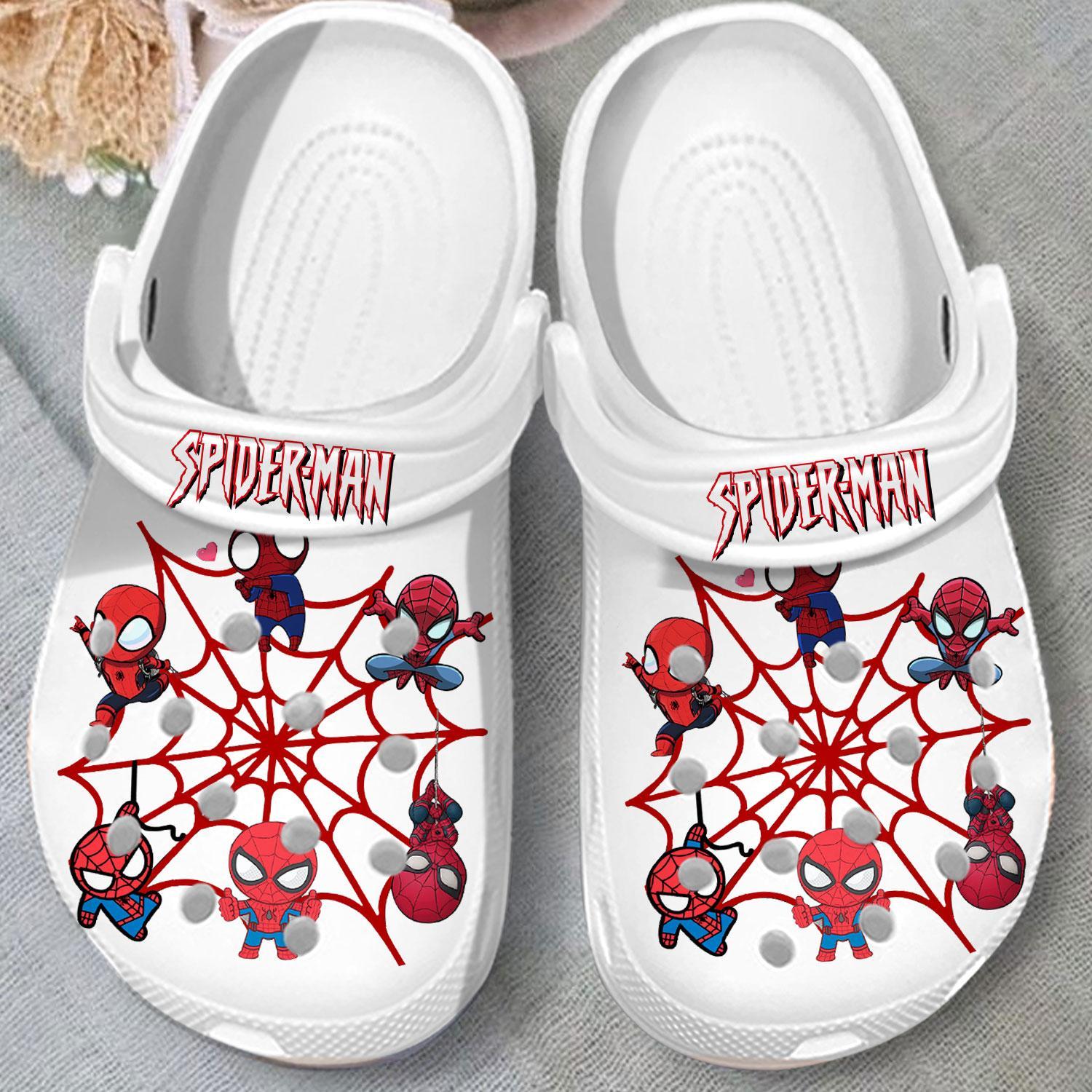 Merchidea Spider man Movie Crocs Crocband Clogs Shoes Comfortable For Men Women and Kids