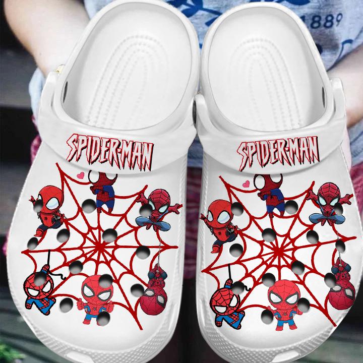 Merchidea Spider man Movie Crocs Crocband Clogs Shoes Comfortable For Men Women and Kids