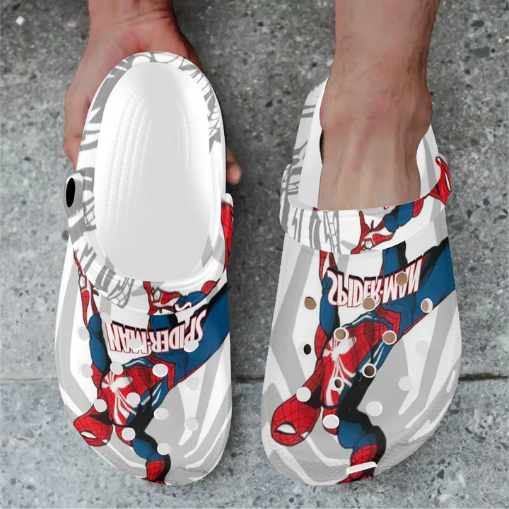 Merchidea Spider man Movie Crocs Crocband Clogs Shoes Comfortable For Men Women and Kids