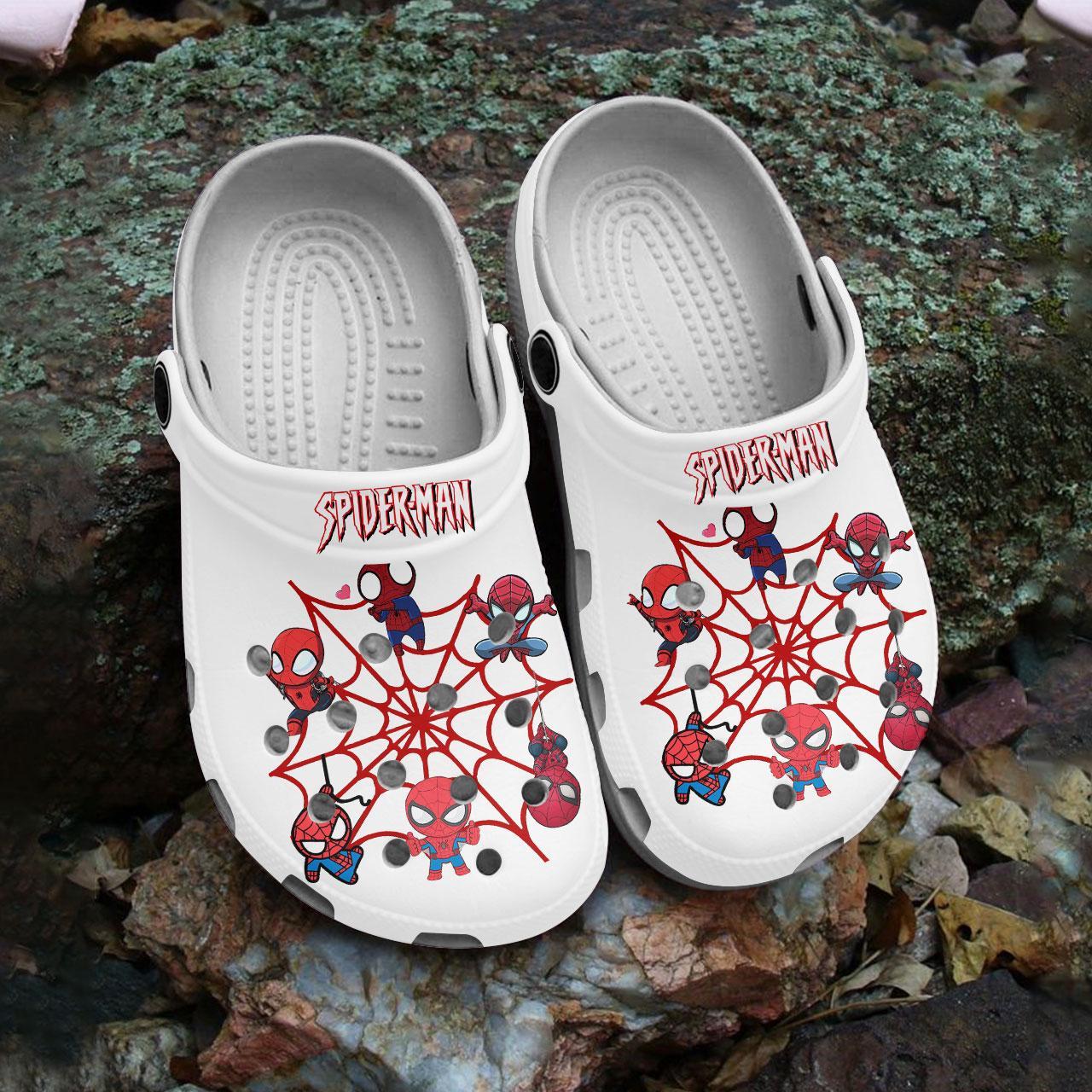 Merchidea Spider man Movie Crocs Crocband Clogs Shoes Comfortable For Men Women and Kids