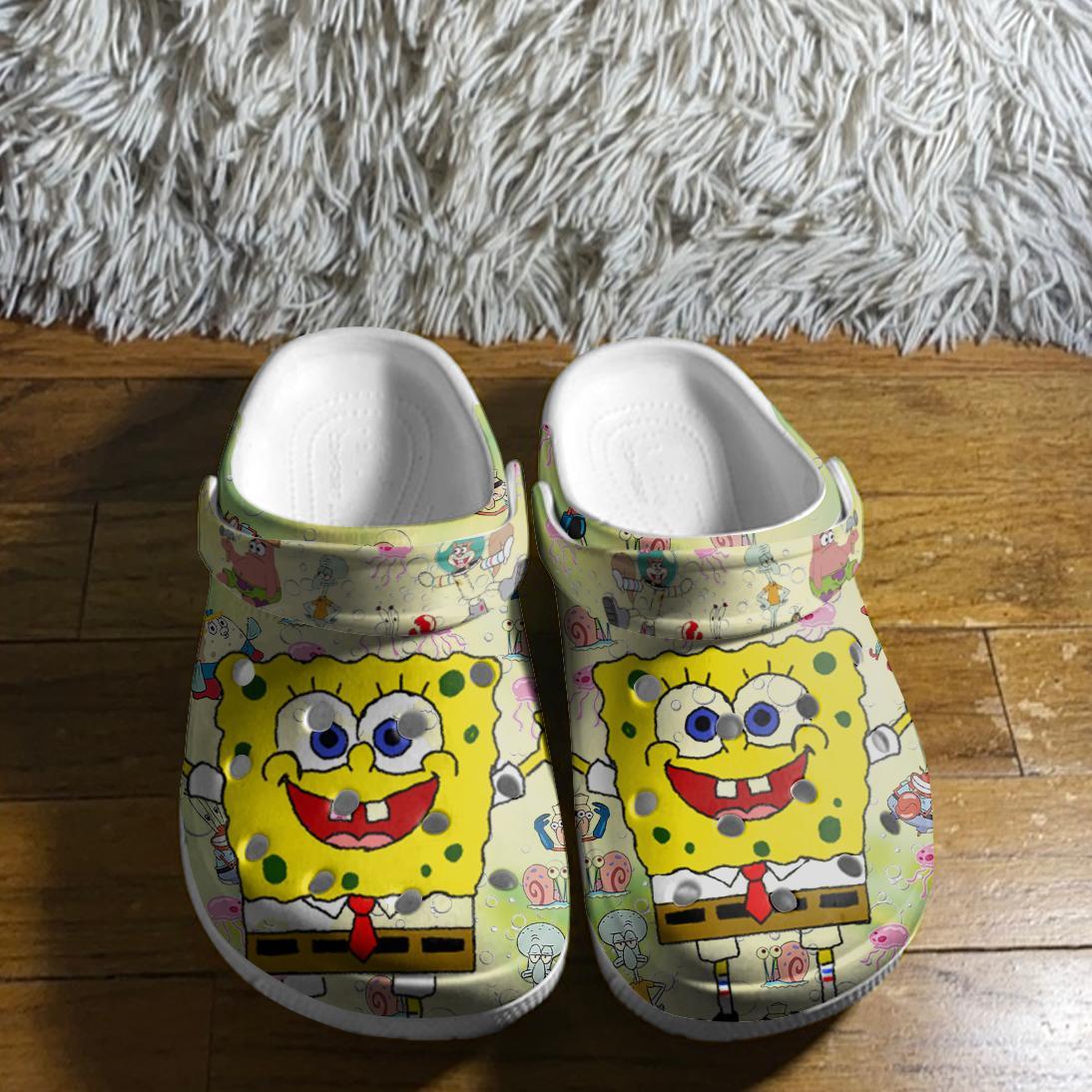 Merchidea Spongebob Squarepants Cartoon Crocs Crocband Clogs Shoes Comfortable For Men Women and Kids