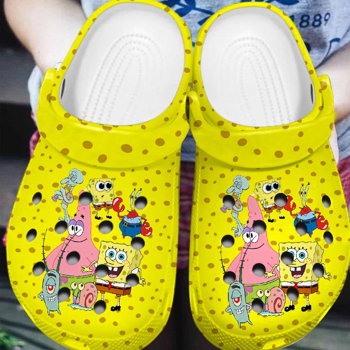 Merchidea Spongebob Squarepants Cartoon Crocs Crocband Clogs Shoes Comfortable For Men Women and Kids
