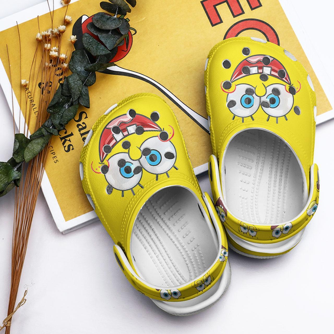 Merchidea Spongebob Squarepants Cartoon Crocs Crocband Clogs Shoes Comfortable For Men Women and Kids