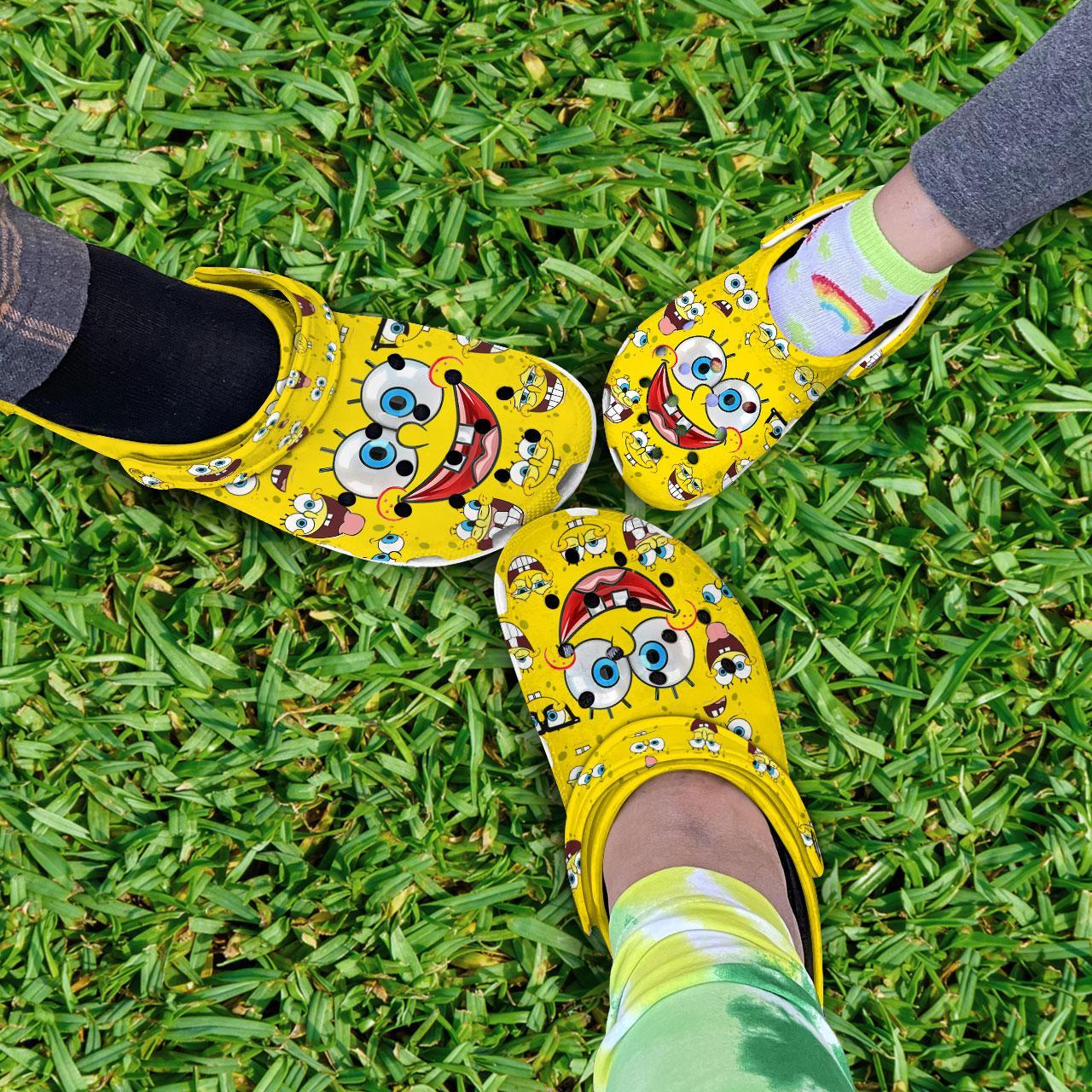 Merchidea Spongebob Squarepants Cartoon Crocs Crocband Clogs Shoes Comfortable For Men Women and Kids