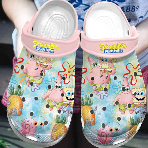 Merchidea Spongebob Squarepants Cartoon Crocs Crocband Clogs Shoes Comfortable For Men Women and Kids