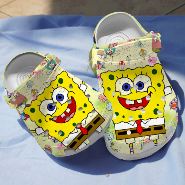 Merchidea Spongebob Squarepants Cartoon Crocs Crocband Clogs Shoes Comfortable For Men Women and Kids
