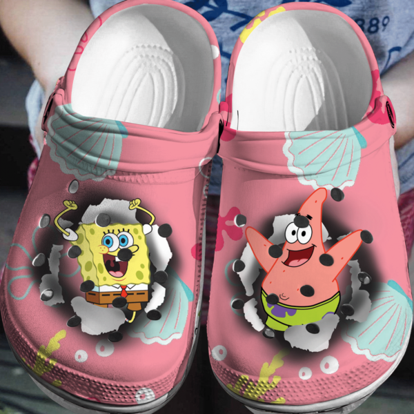 Merchidea Spongebob Squarepants Cartoon Crocs Crocband Clogs Shoes Comfortable For Men Women and Kids