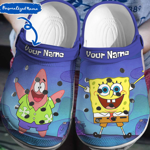 Merchidea Spongebob Squarepants Cartoon Crocs Crocband Clogs Shoes Comfortable For Men Women and Kids