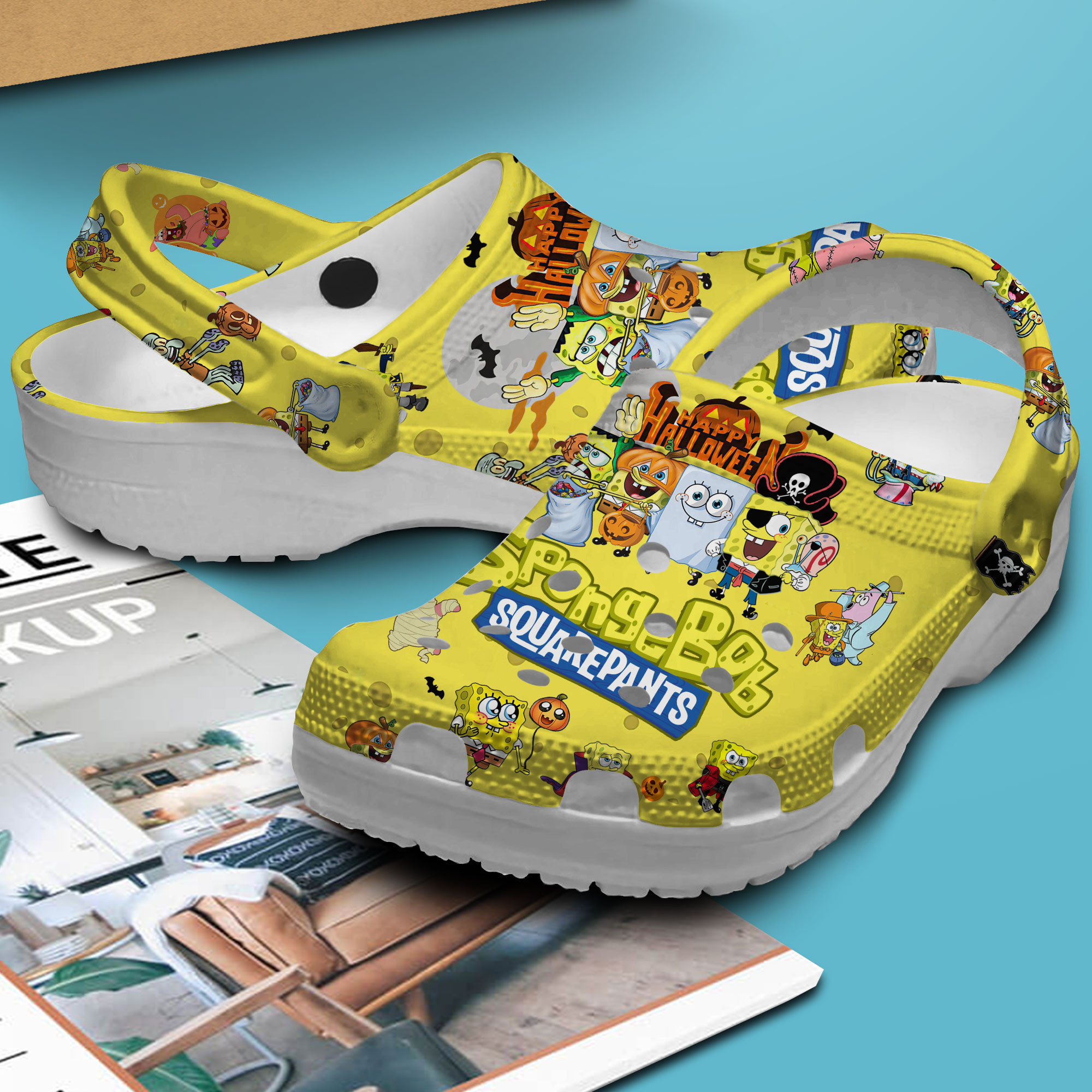 Merchidea SpongeBob SquarePants Cartoon Crocs Crocband Clogs Shoes Comfortable For Men Women and Kids