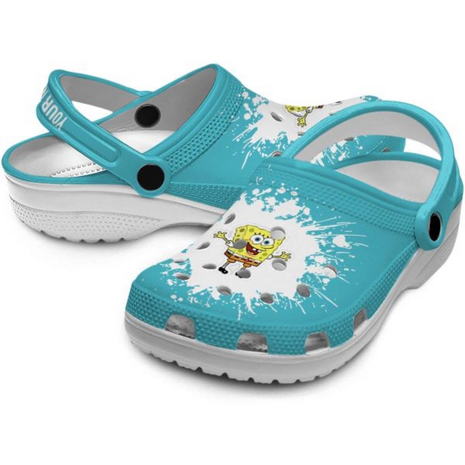 Merchidea Spongebob Squarepants Cartoon Crocs Crocband Clogs Shoes Comfortable For Men Women and Kids