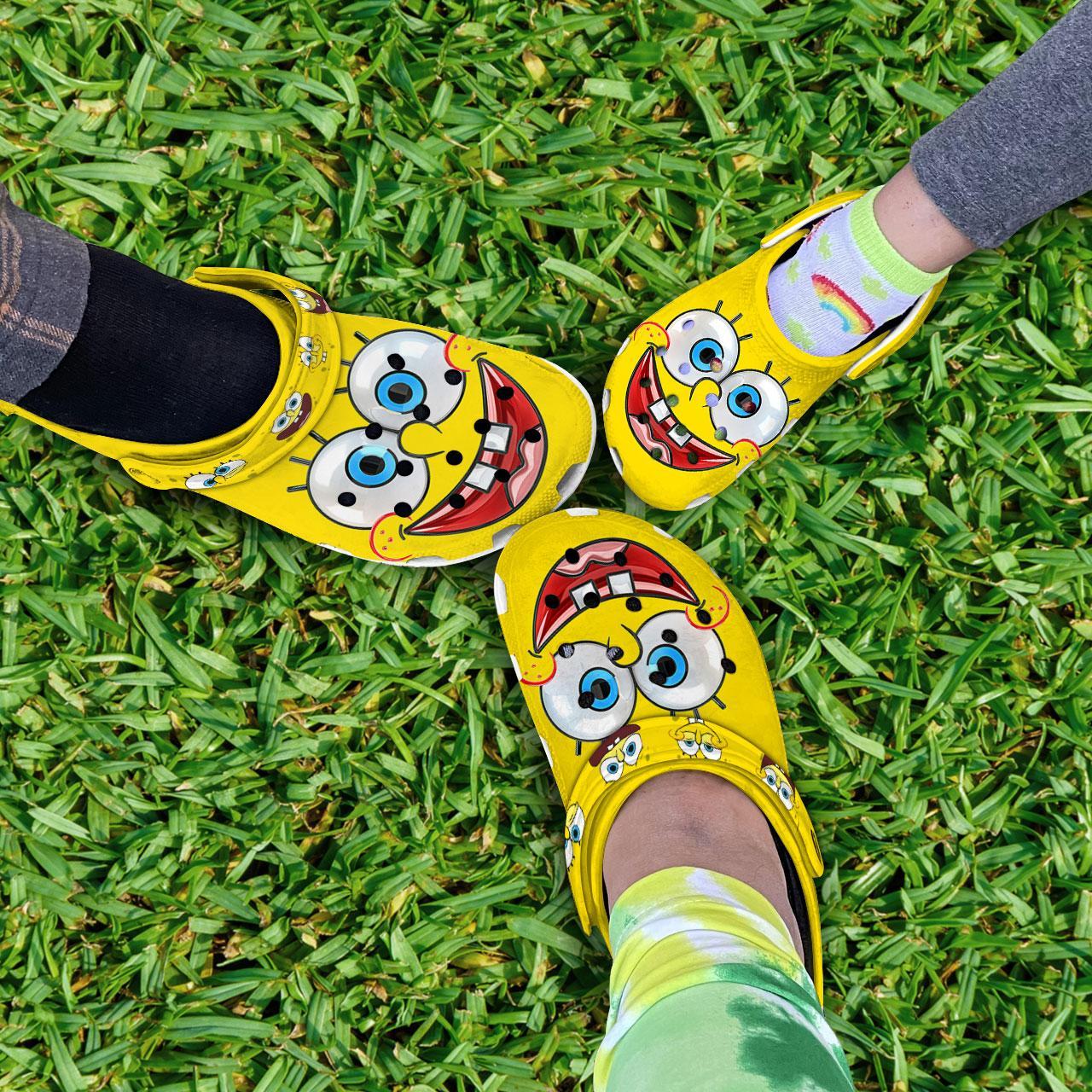 Merchidea Spongebob Squarepants Cartoon Crocs Crocband Clogs Shoes Comfortable For Men Women and Kids