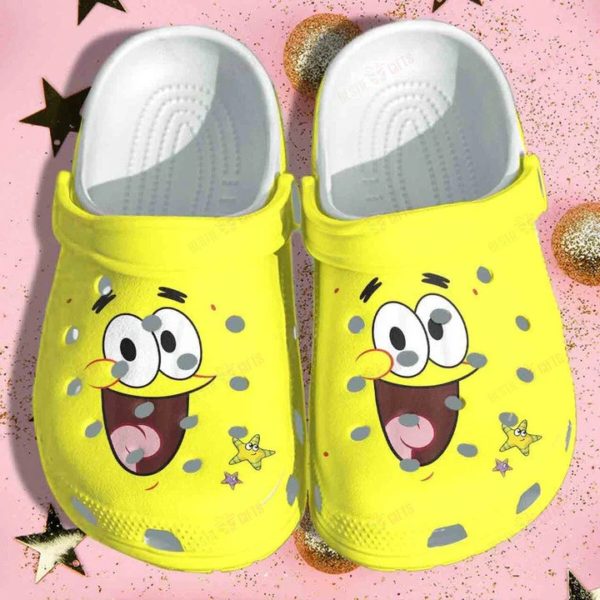 Merchidea Spongebob Squarepants Cartoon Crocs Crocband Clogs Shoes Comfortable For Men Women and Kids