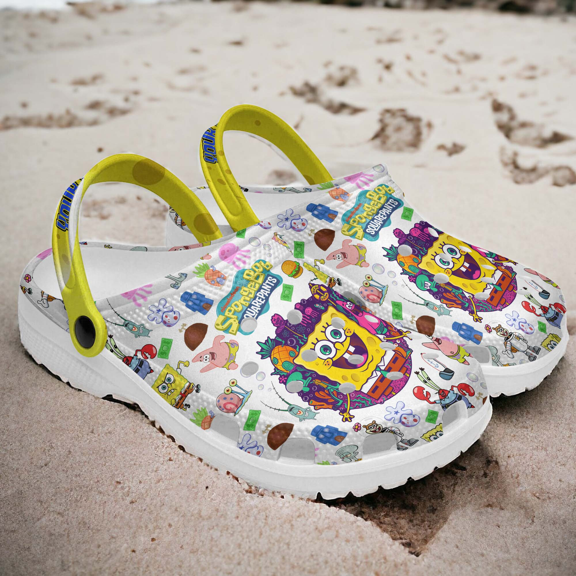 Merchidea SpongeBob SquarePants Cartoon Crocs Crocband Clogs Shoes Comfortable For Men Women and Kids