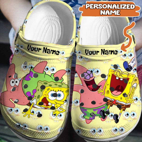 Merchidea Spongebob Squarepants Cartoon Crocs Crocband Clogs Shoes Comfortable For Men Women and Kids