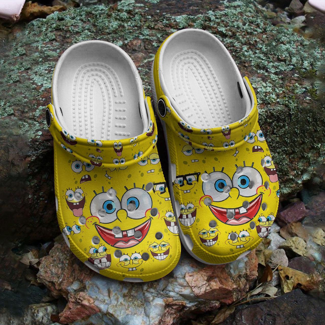 Merchidea Spongebob Squarepants Cartoon Crocs Crocband Clogs Shoes Comfortable For Men Women and Kids