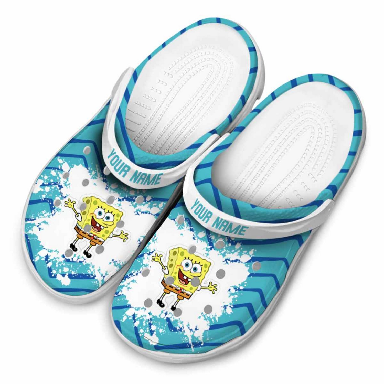 Merchidea Spongebob Squarepants Cartoon Crocs Crocband Clogs Shoes Comfortable For Men Women and Kids