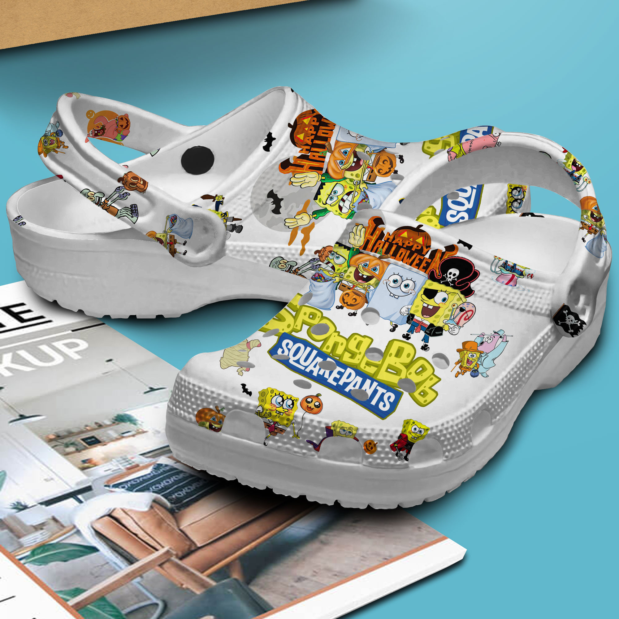 Merchidea SpongeBob SquarePants Cartoon Crocs Crocband Clogs Shoes Comfortable For Men Women and Kids