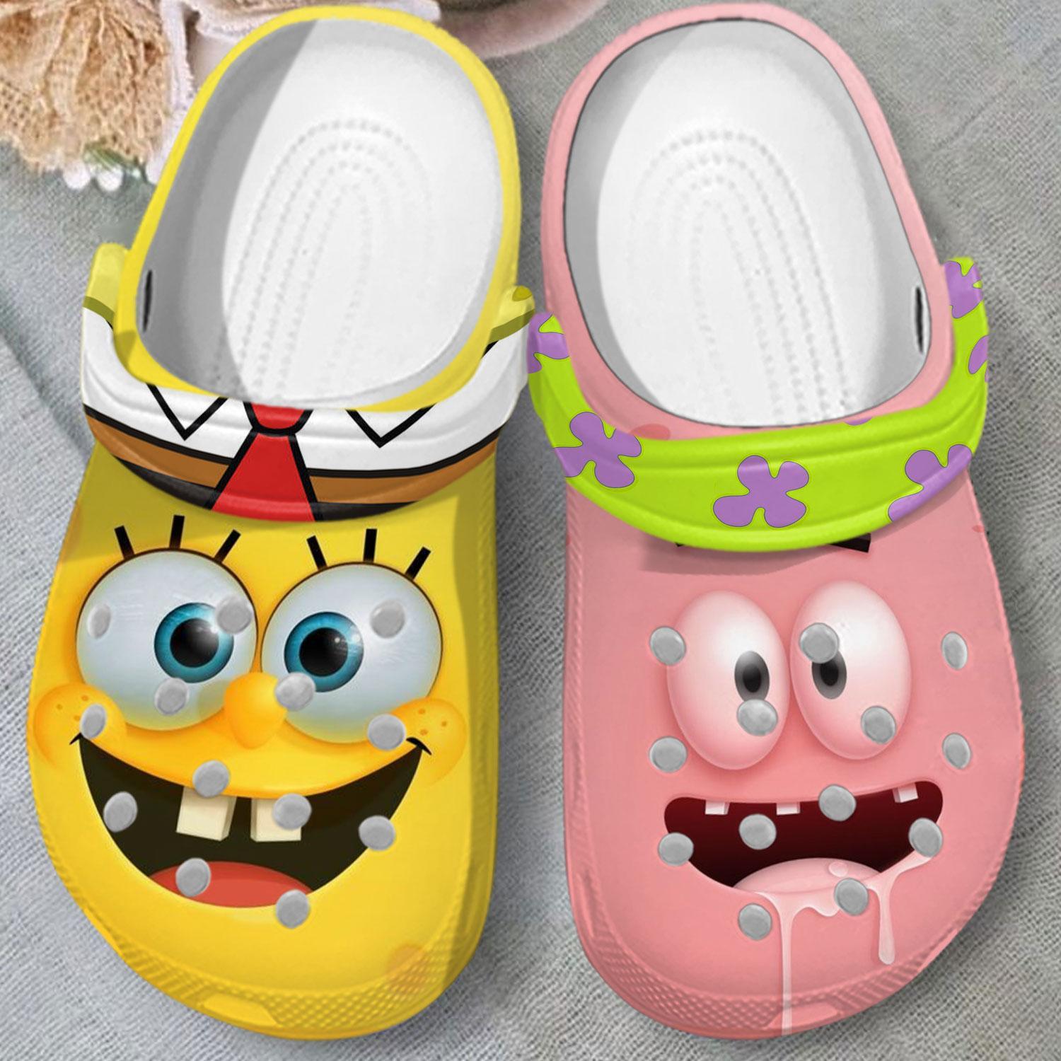 Merchidea Spongebob Squarepants Cartoon Crocs Crocband Clogs Shoes Comfortable For Men Women and Kids