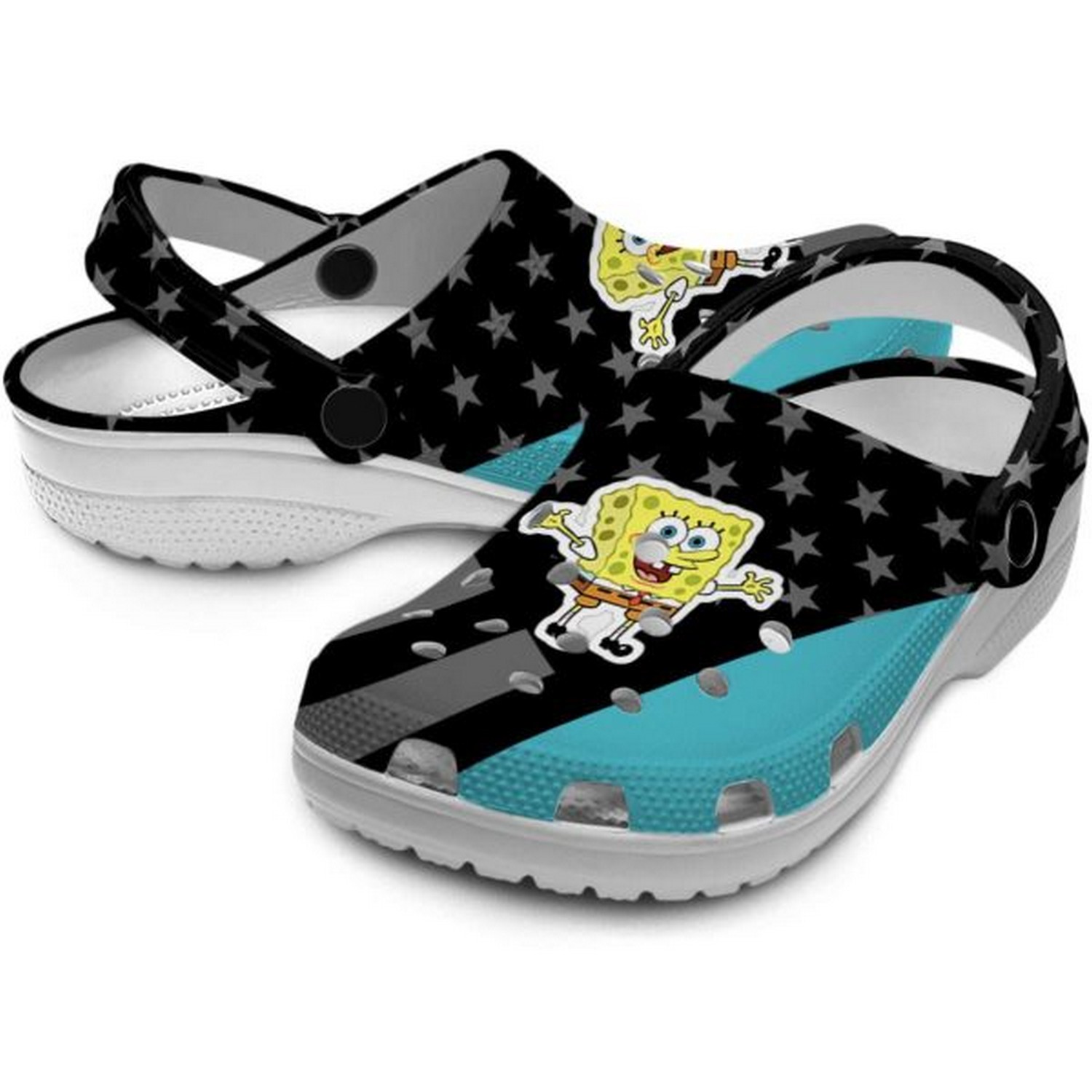 Merchidea Spongebob Squarepants Cartoon Crocs Crocband Clogs Shoes Comfortable For Men Women and Kids
