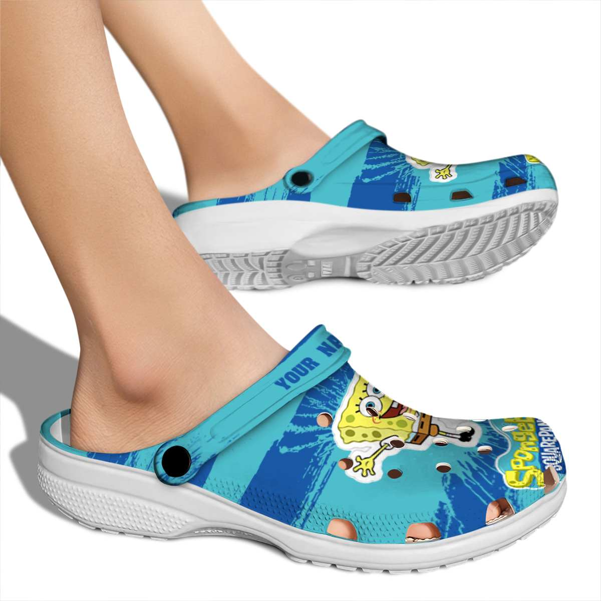 Merchidea Spongebob Squarepants Cartoon Crocs Crocband Clogs Shoes Comfortable For Men Women and Kids