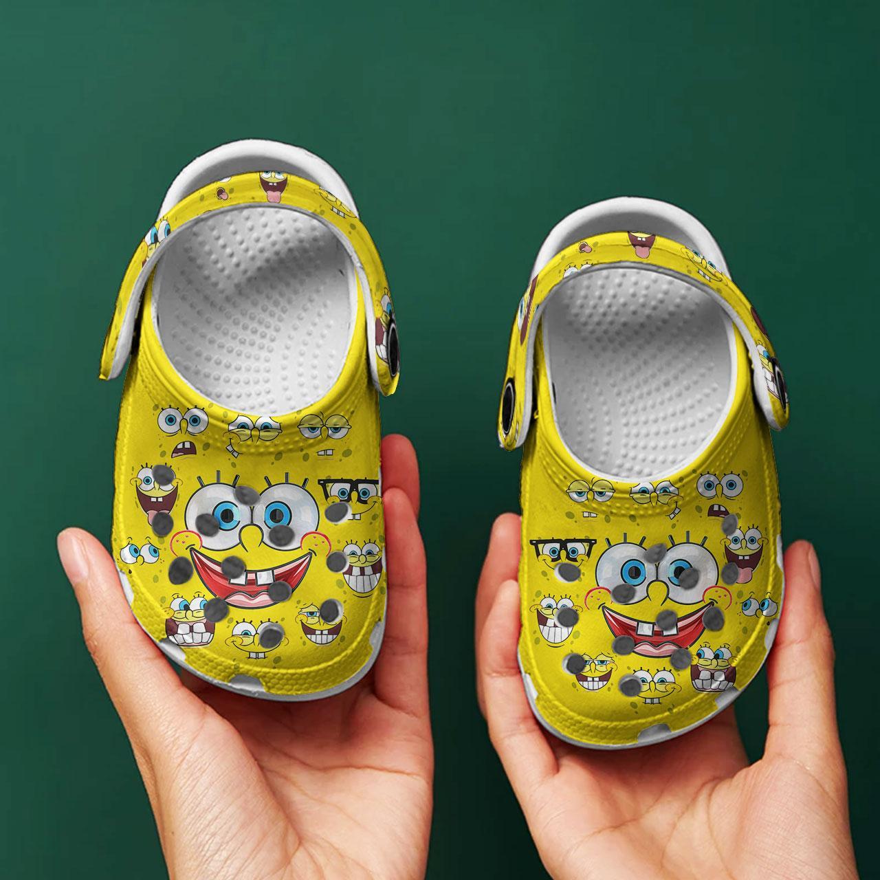 Merchidea Spongebob Squarepants Cartoon Crocs Crocband Clogs Shoes Comfortable For Men Women and Kids