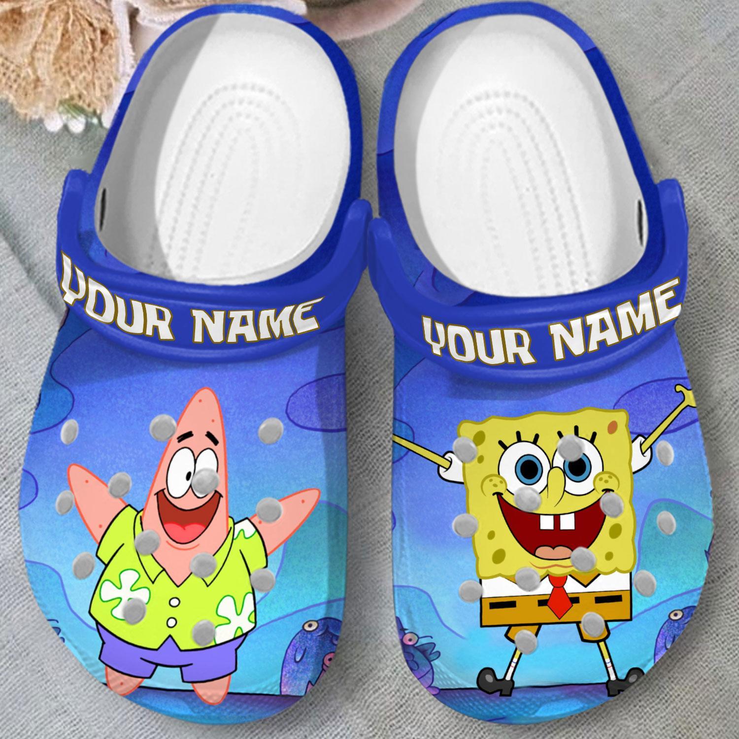Merchidea Spongebob Squarepants Cartoon Crocs Crocband Clogs Shoes Comfortable For Men Women and Kids
