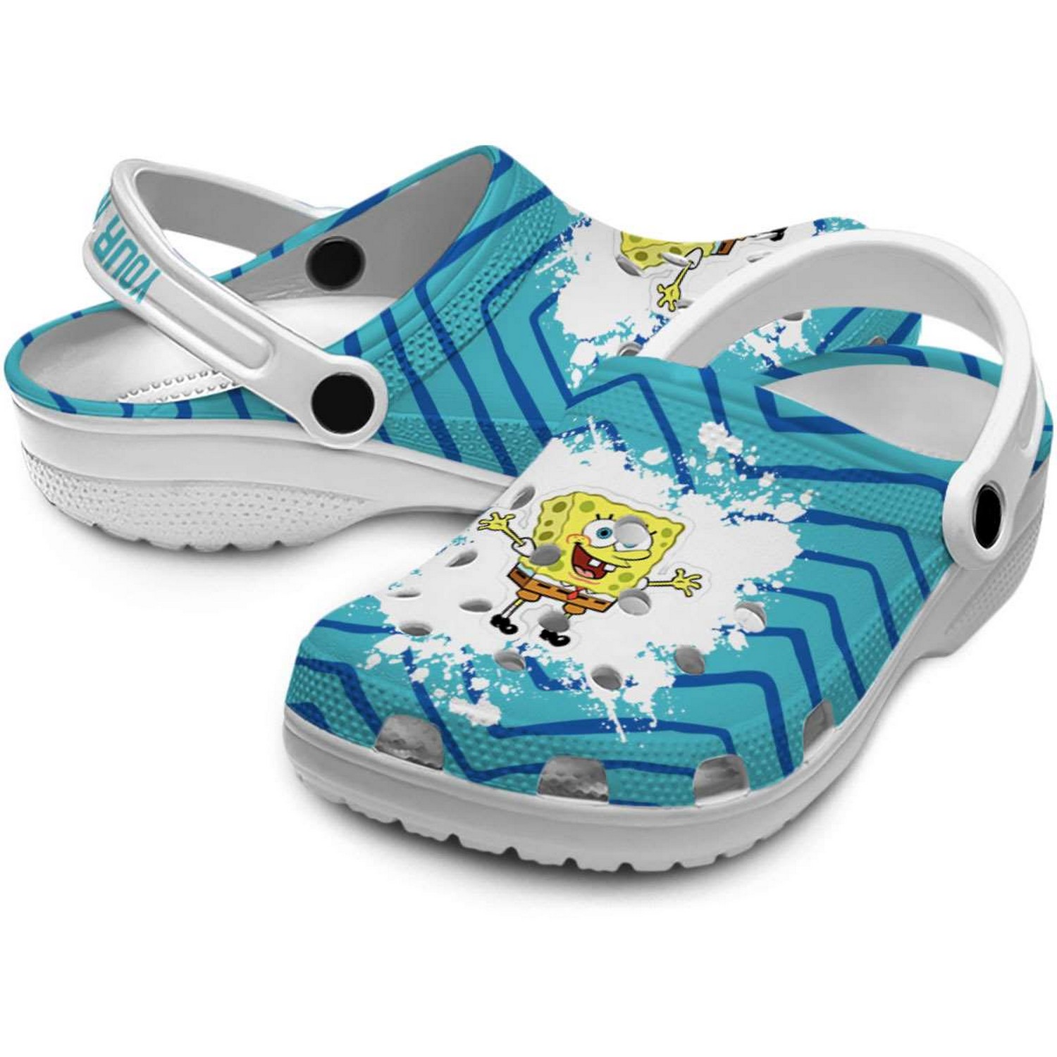 Merchidea Spongebob Squarepants Cartoon Crocs Crocband Clogs Shoes Comfortable For Men Women and Kids