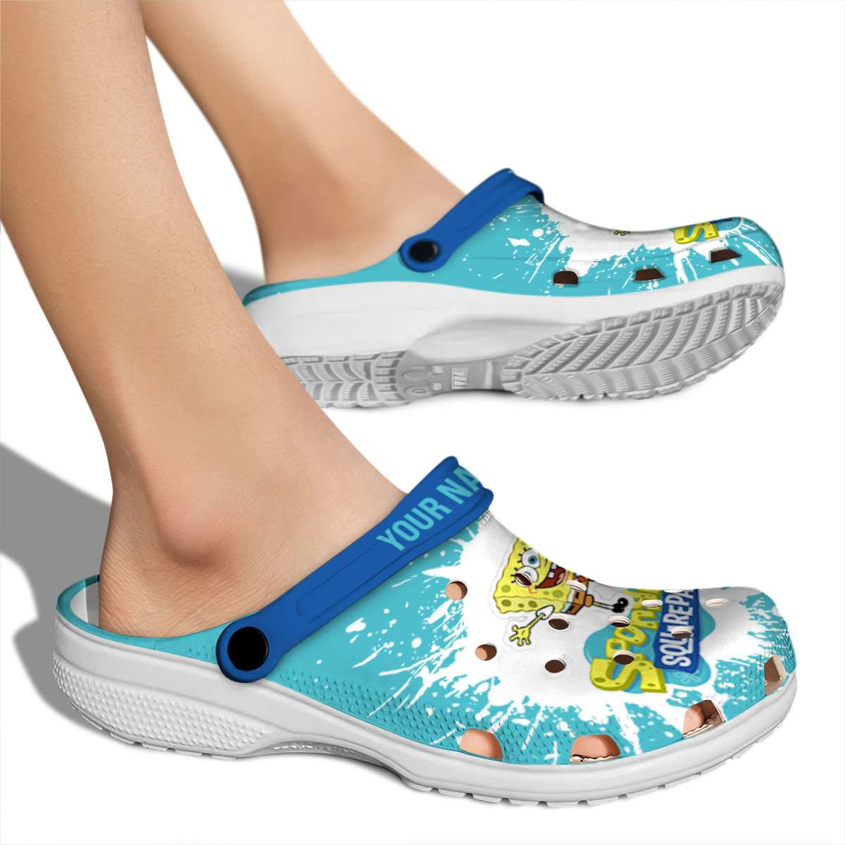 Merchidea Spongebob Squarepants Cartoon Crocs Crocband Clogs Shoes Comfortable For Men Women and Kids