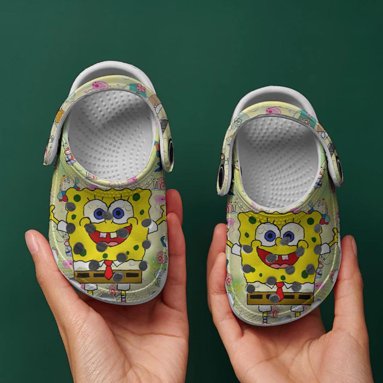 Merchidea Spongebob Squarepants Cartoon Crocs Crocband Clogs Shoes Comfortable For Men Women and Kids