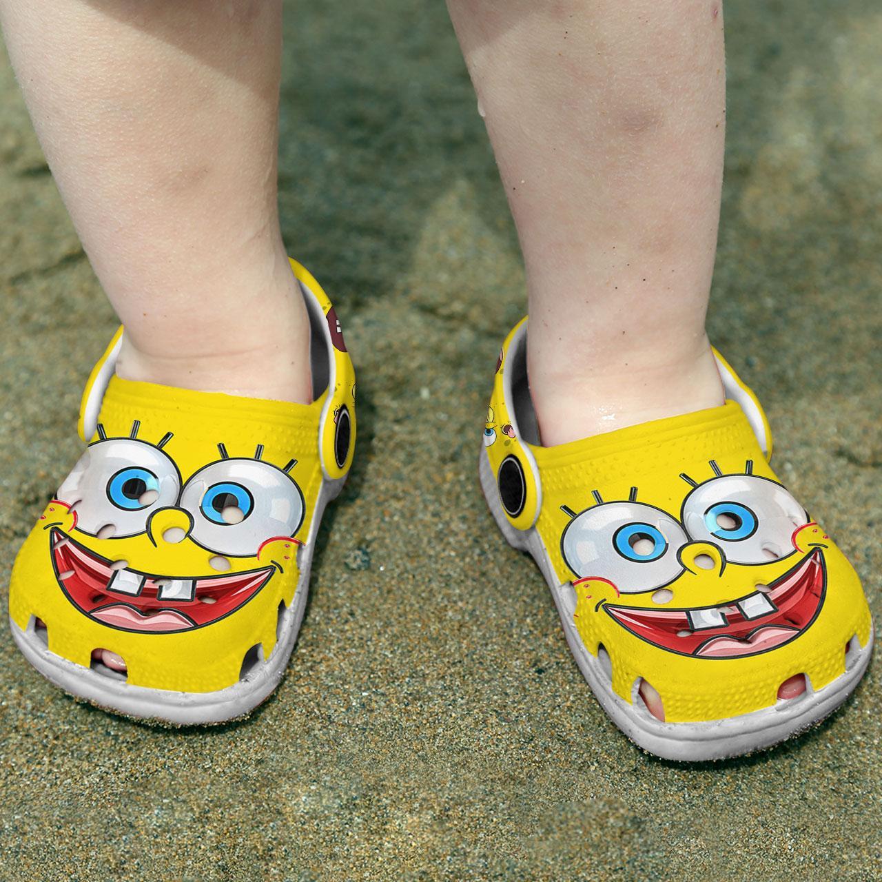 Merchidea Spongebob Squarepants Cartoon Crocs Crocband Clogs Shoes Comfortable For Men Women and Kids