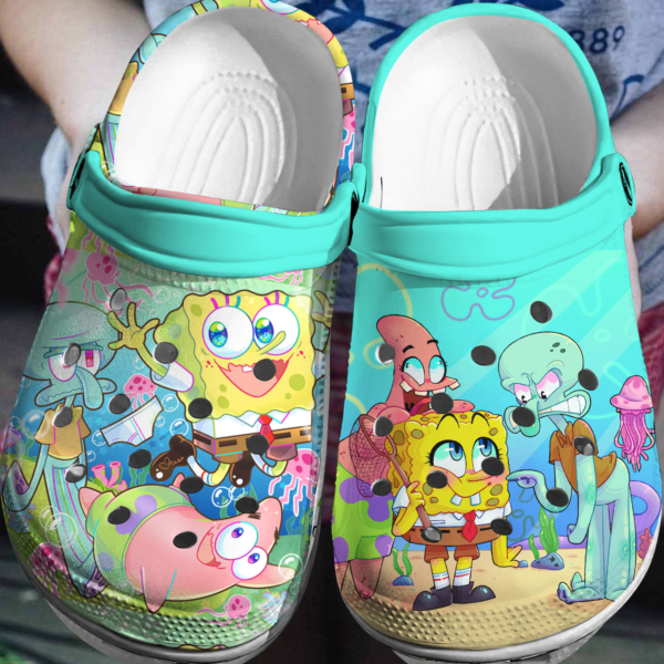 Merchidea Spongebob Squarepants Cartoon Crocs Crocband Clogs Shoes Comfortable For Men Women and Kids