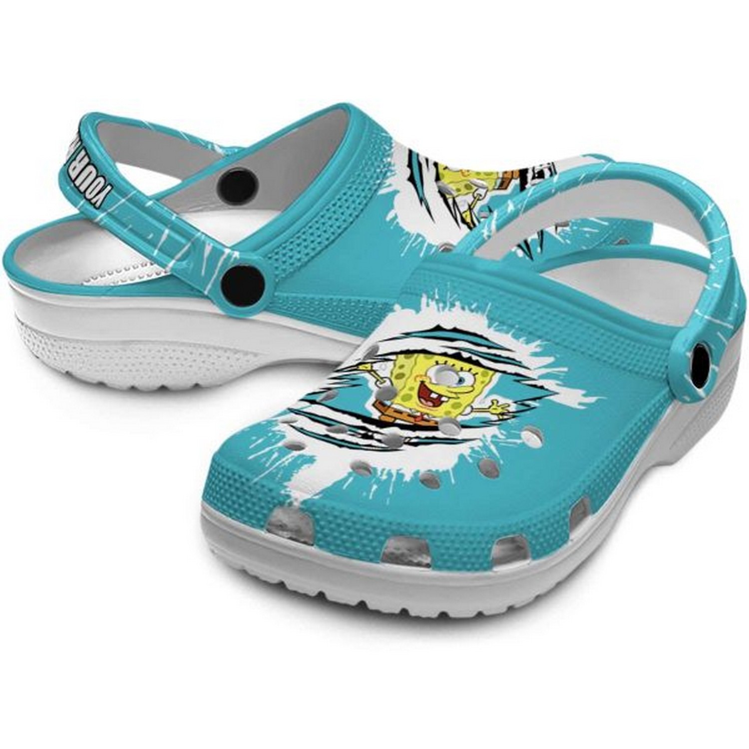 Merchidea Spongebob Squarepants Cartoon Crocs Crocband Clogs Shoes Comfortable For Men Women and Kids