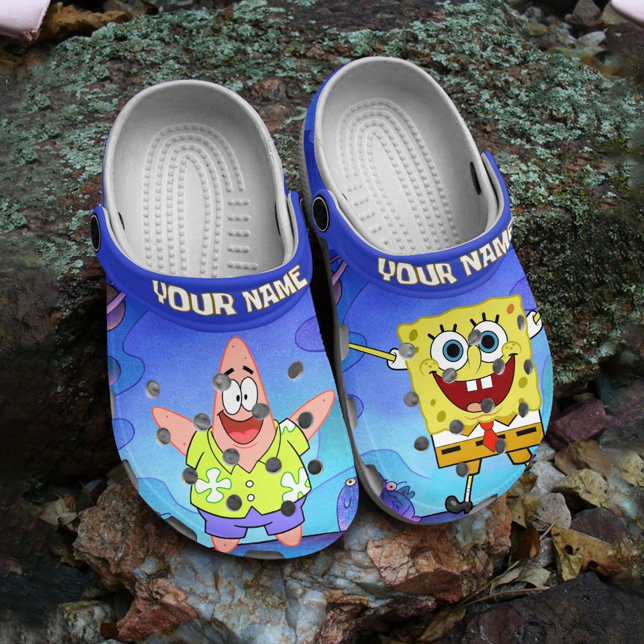 Merchidea Spongebob Squarepants Cartoon Crocs Crocband Clogs Shoes Comfortable For Men Women and Kids