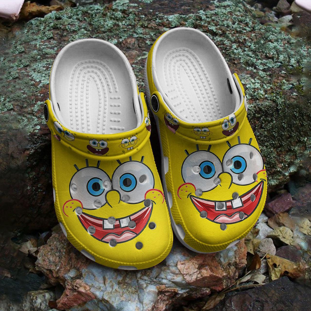 Merchidea Spongebob Squarepants Cartoon Crocs Crocband Clogs Shoes Comfortable For Men Women and Kids