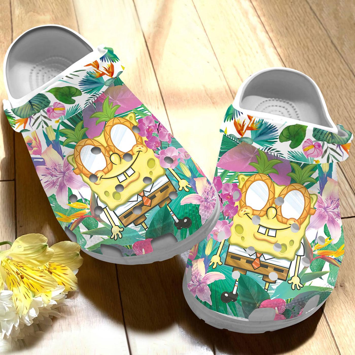 Merchidea Spongebob Squarepants Cartoon Crocs Crocband Clogs Shoes Comfortable For Men Women and Kids