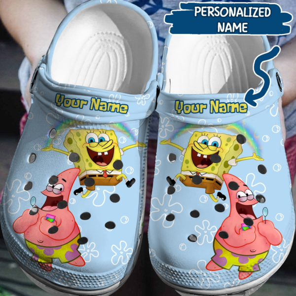 Merchidea Spongebob Squarepants Cartoon Crocs Crocband Clogs Shoes Comfortable For Men Women and Kids