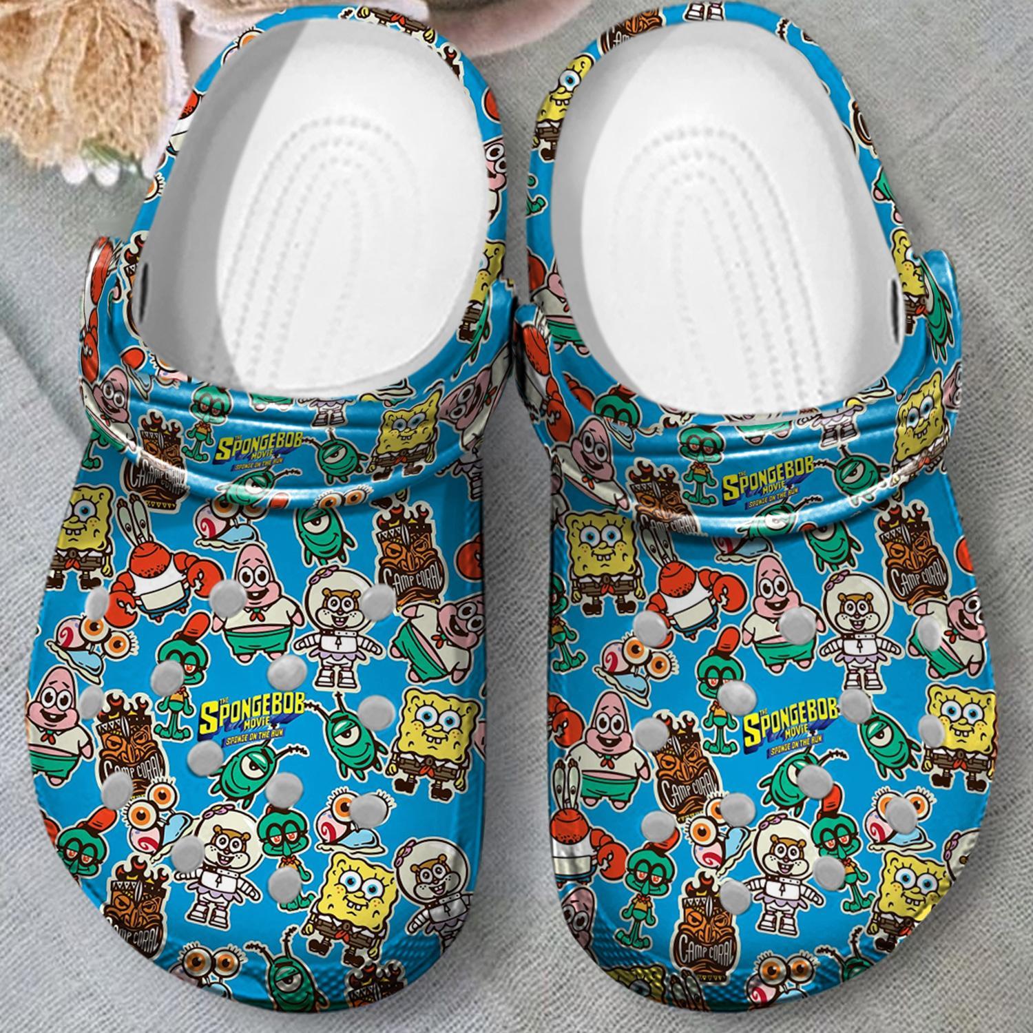 Merchidea Spongebob Squarepants Cartoon Crocs Crocband Clogs Shoes Comfortable For Men Women and Kids