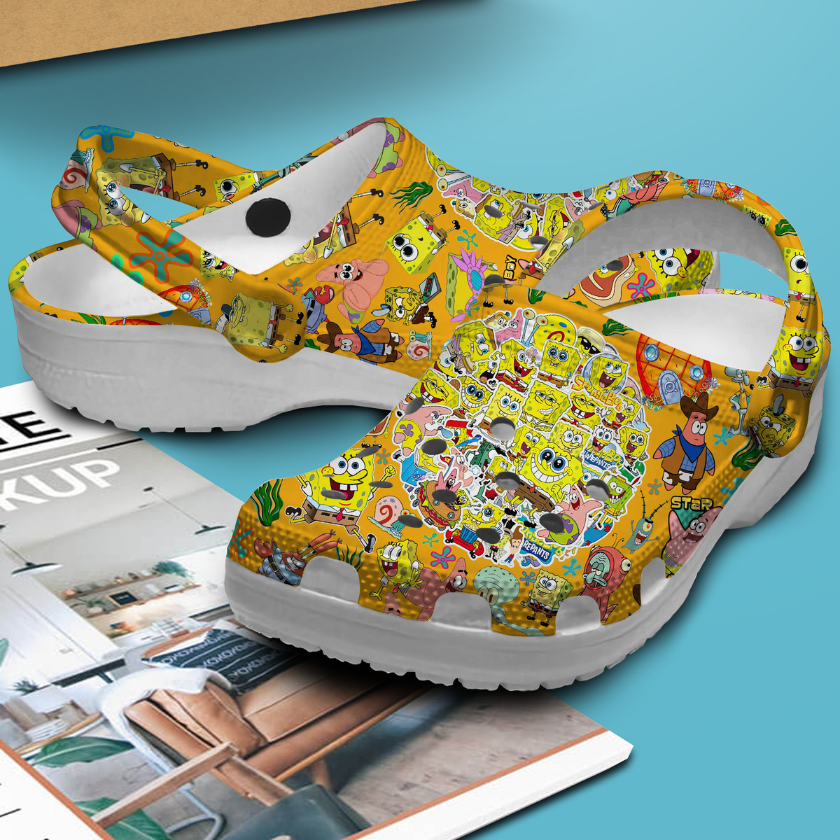 Merchidea SpongeBob SquarePants TV Series Crocs Crocband Clogs Shoes Comfortable For Men Women and Kids