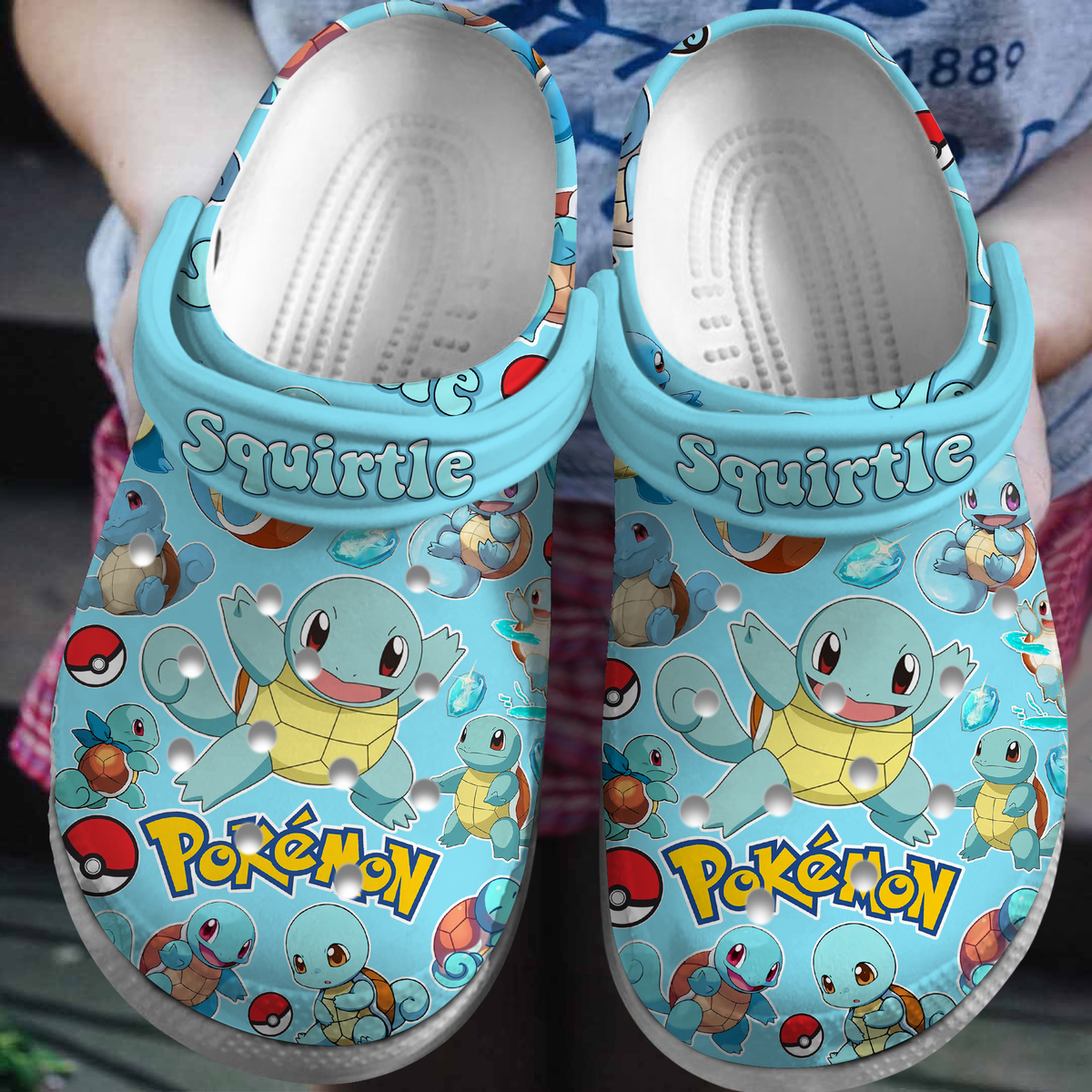 Merchidea Squirtle Pokemon Anime Cartoon Crocs Crocband Clogs Shoes Comfortable For Men Women and Kids
