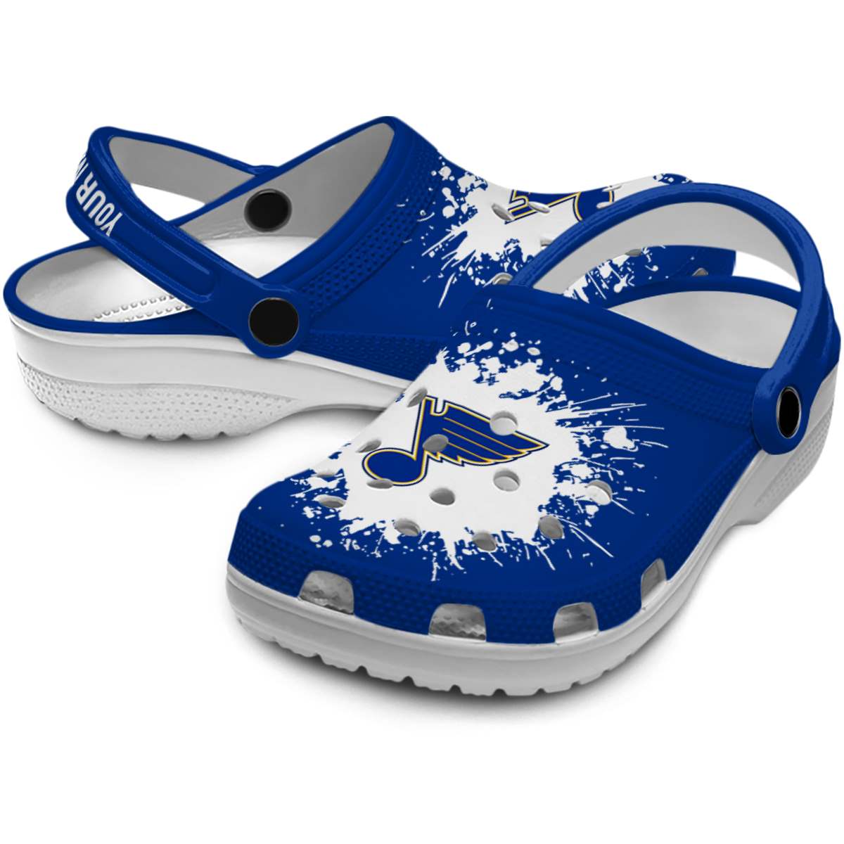 Merchidea St. Louis Blues NHL Sport Crocs Crocband Clogs Shoes Comfortable For Men Women and Kids