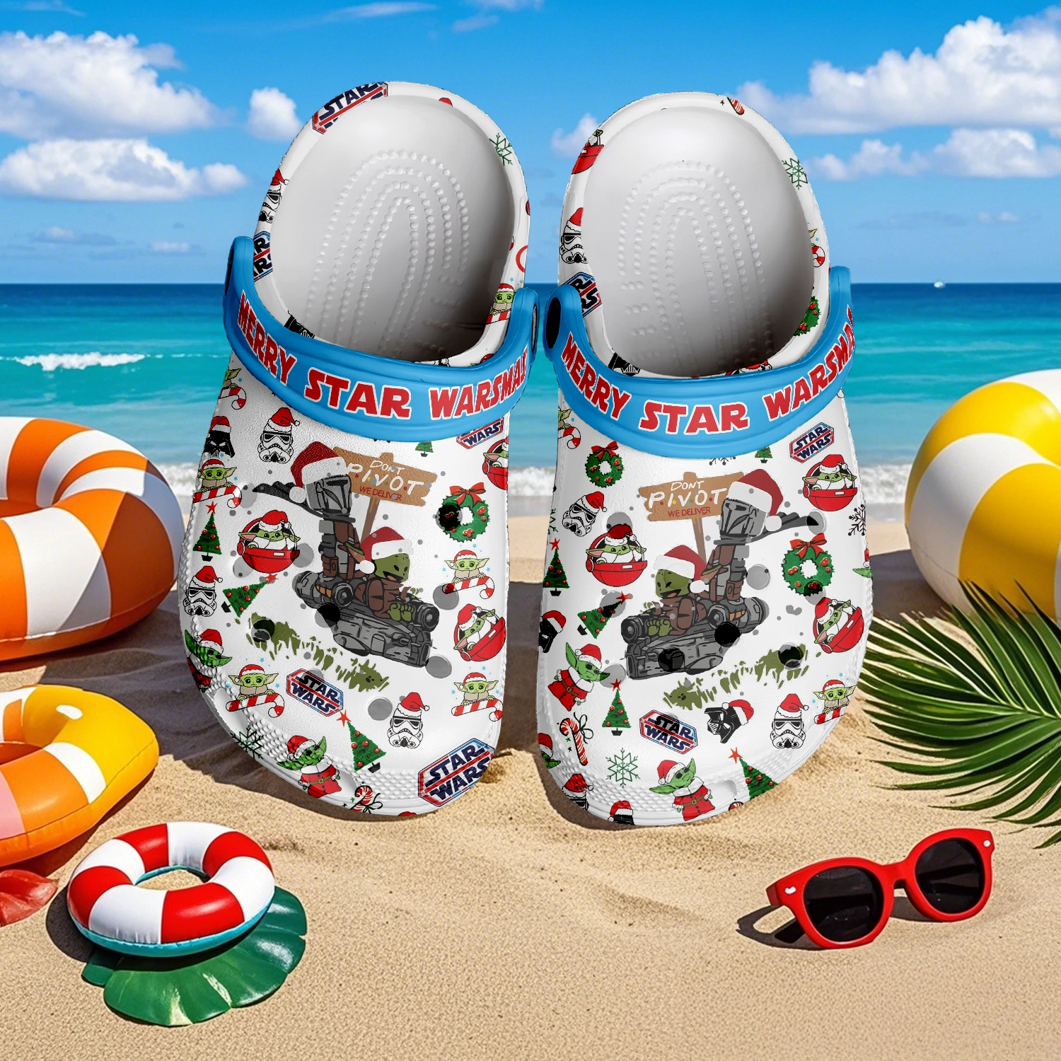 Merchidea Star Wars Christmas Movie Crocs Crocband Clogs Shoes Comfortable For Men Women and Kids