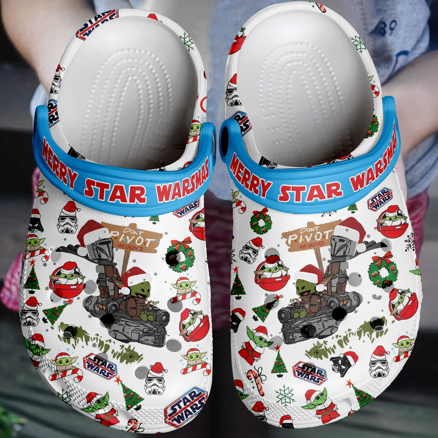 Merchidea Star Wars Christmas Movie Crocs Crocband Clogs Shoes Comfortable For Men Women and Kids