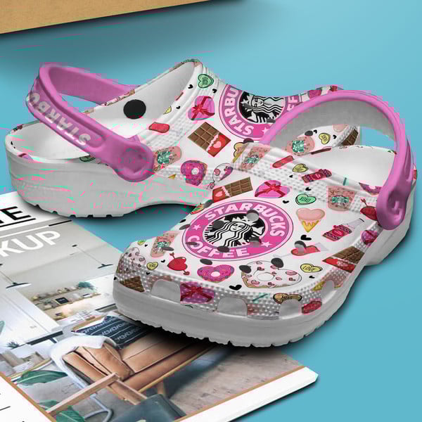 Merchidea Starbucks Valentine Drink Crocs Crocband Clogs Shoes Comfortable For Men Women and Kids