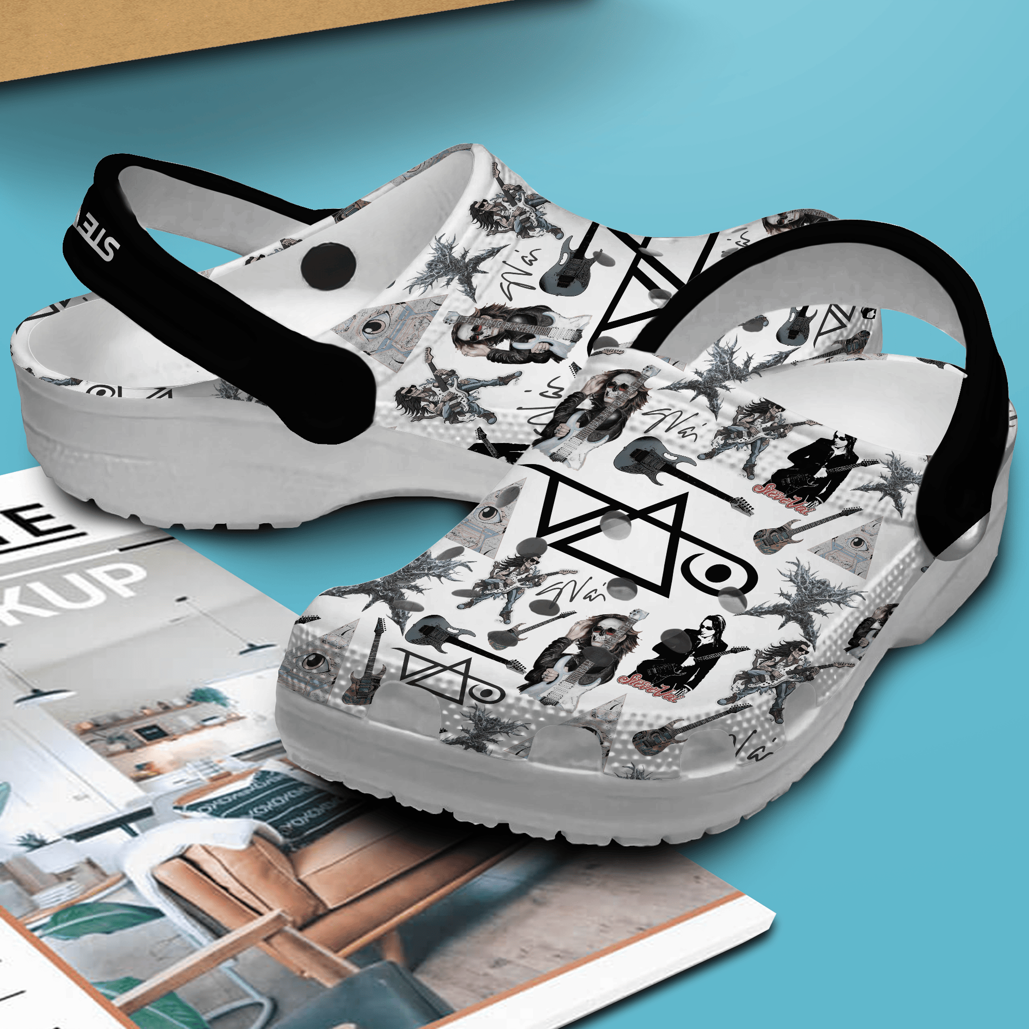 Merchidea Steve Vai Music Crocs Crocband Clogs Shoes Comfortable For Men Women and Kids