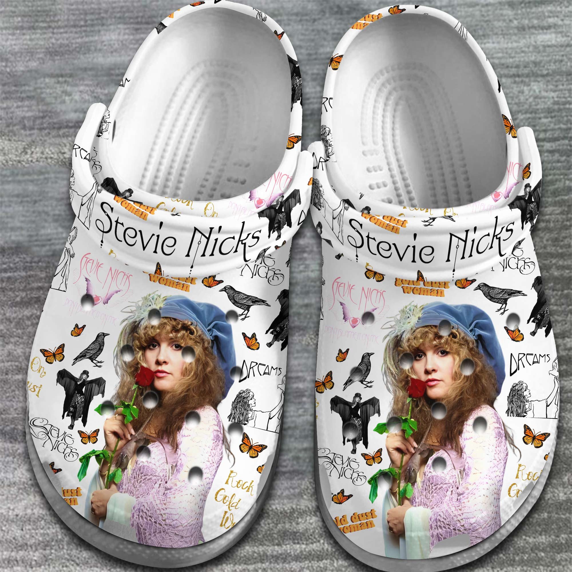 Merchidea Stevie Nicks Music Crocs Crocband Clogs Shoes Comfortable For Men Women and Kids
